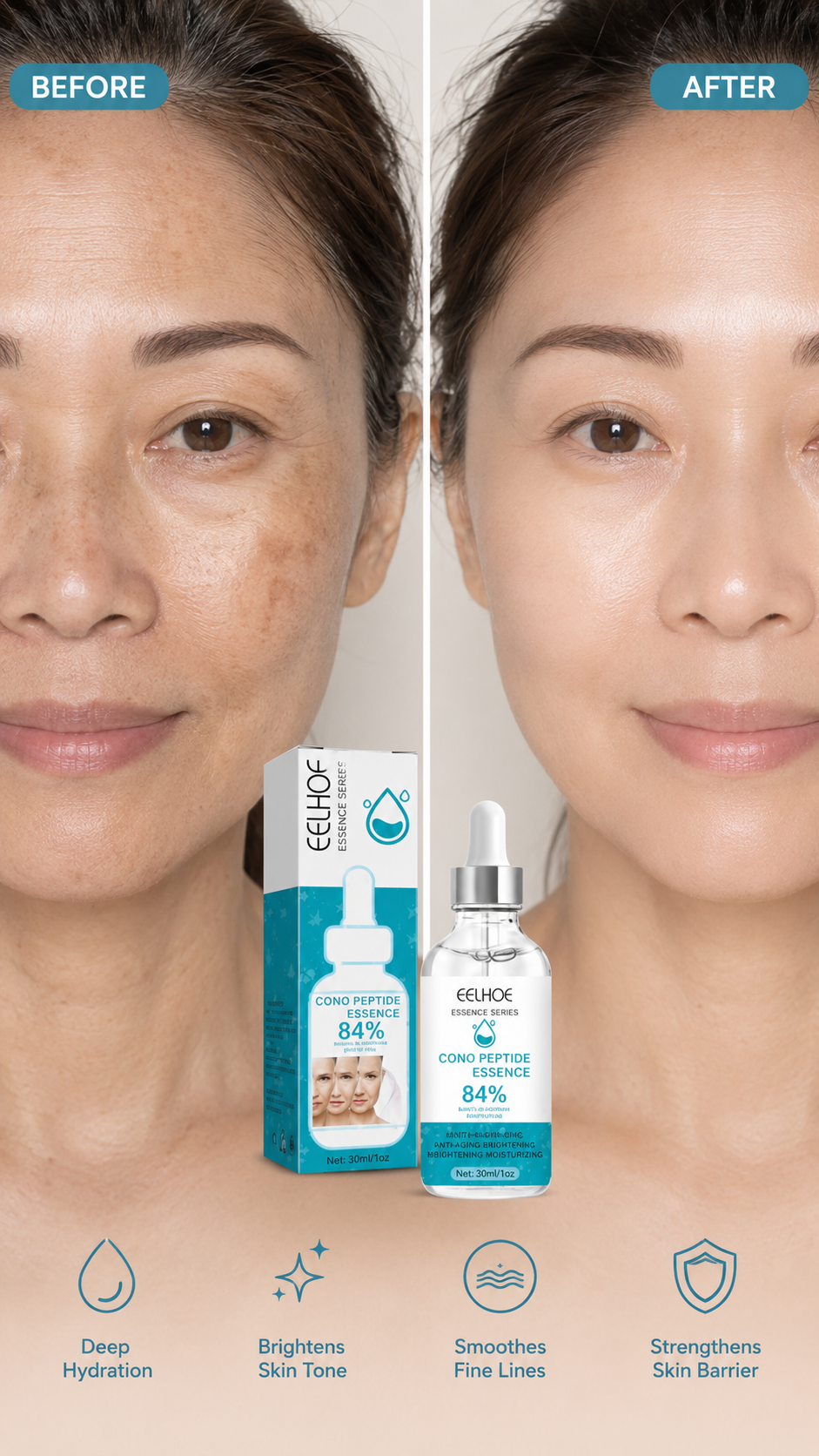 EELHOE  Peptide Anti-Wrinkle Serum, Skin Repair and Firming Wrinkles