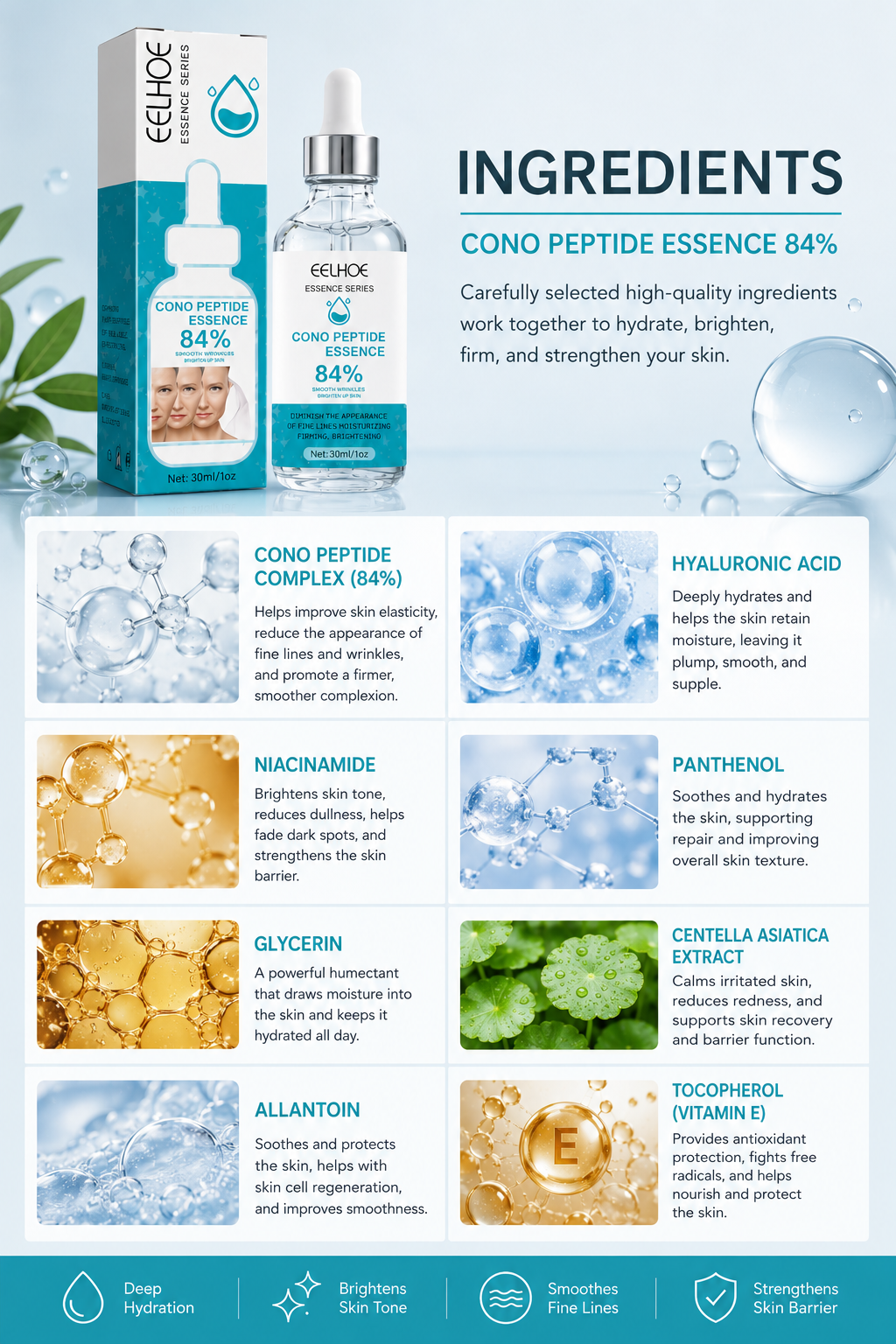 EELHOE  Peptide Anti-Wrinkle Serum, Skin Repair and Firming Wrinkles